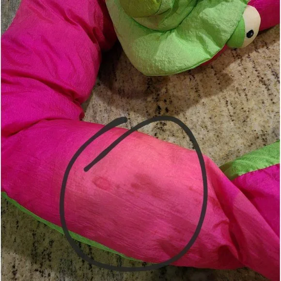 Vintage 1991 Platinum Embrace Parachute Puffy Pink Green Snake Plush Puppet 63" - Picture 6 of 12